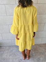 Yellow Pinstripe Stroll Dress