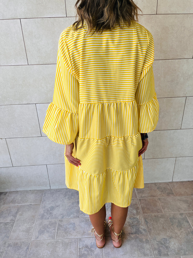 Yellow Pinstripe Stroll Dress