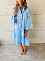 Blue Pinstripe Stroll Dress
