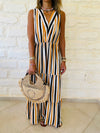 Mustard Striped Rhodes Tiered Dress