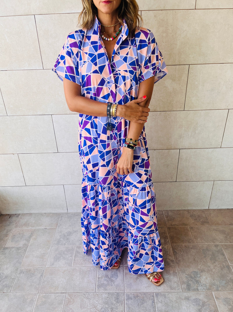 Mosaic Siesta Shirt Dress
