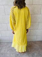 Yellow Luxe Mesh Maxi Dress