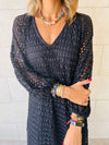 Black Luxe Mesh Maxi Dress
