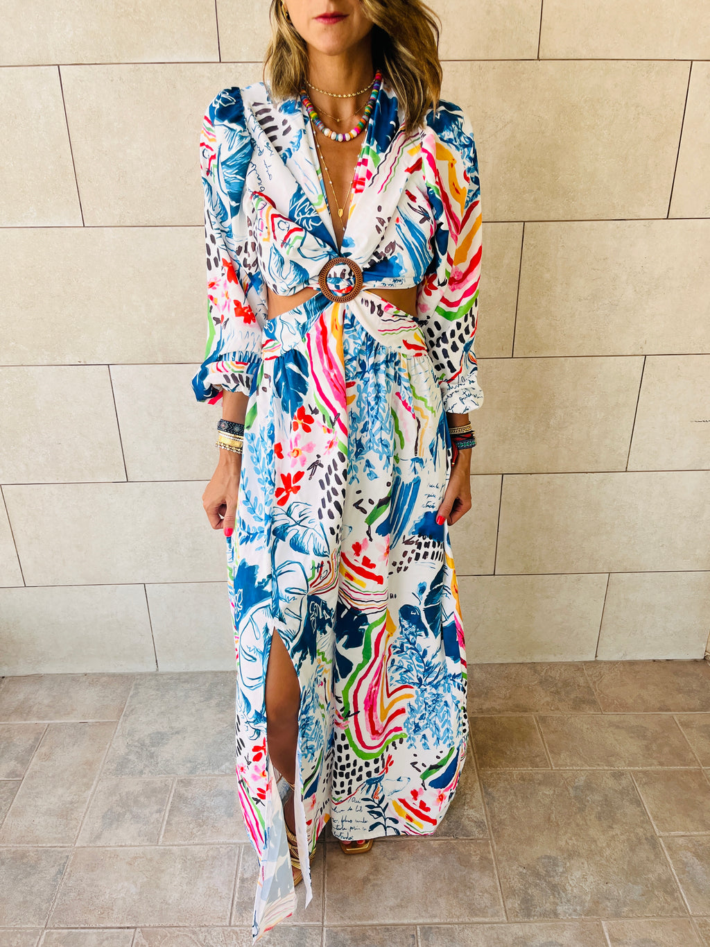 Cinque Terre Backless Cutout Dress