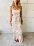 Beige Savannah tie back dress