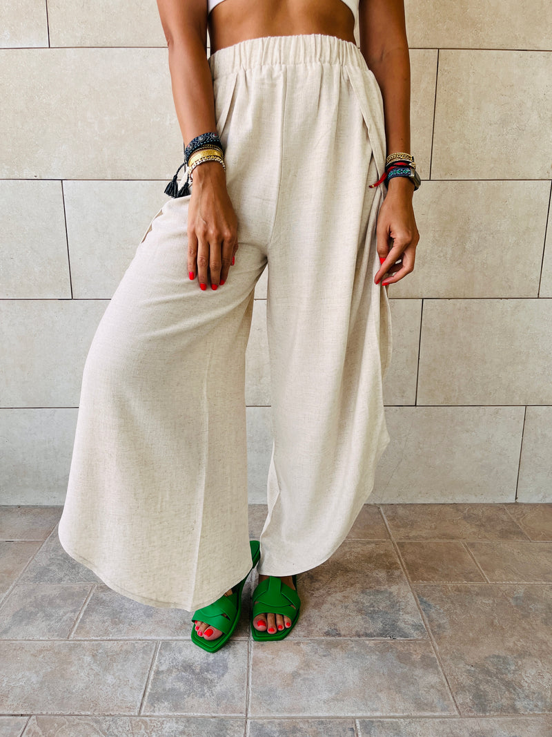 Beige Beach Pants