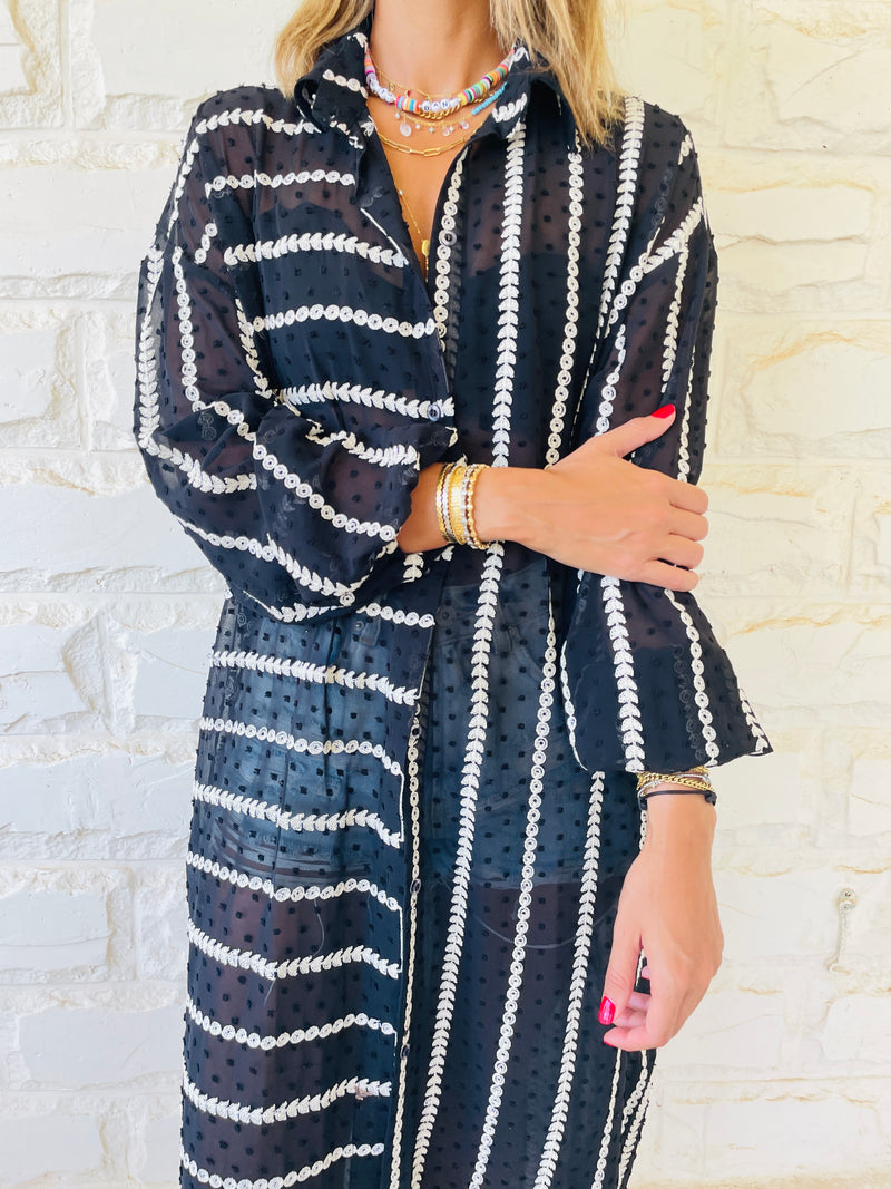 Monochrome Embroidered Shirt