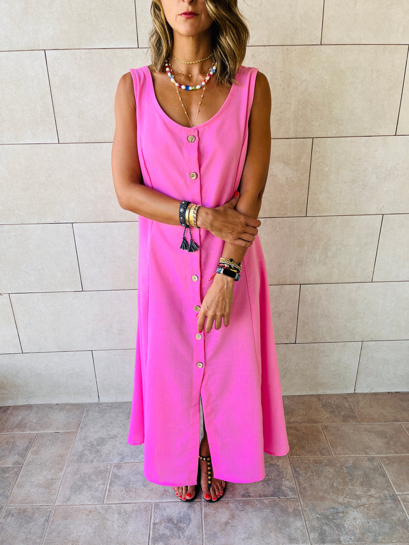 Pink Gypsy Linen Dress