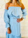 2 Piece Blue Poplin Set