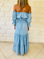 Blue Summer Poplin Skirt