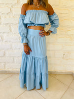 2 Piece Blue Poplin Set