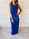 Blue Backless Beach Dress