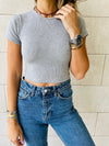 Black & White & Grey Crew Neck Crop Set