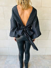 Black Bow Back Top