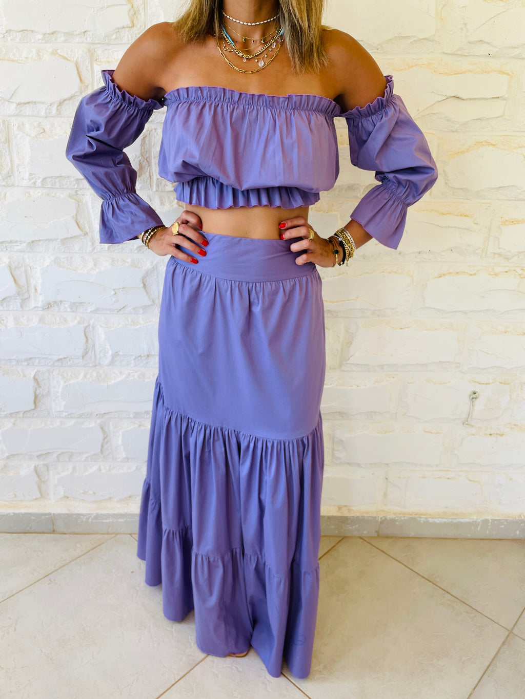 2 Piece Lilac Poplin Set
