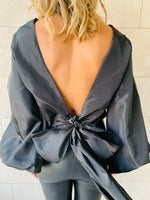 Black Bow Back Top