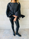 Black Bow Back Top