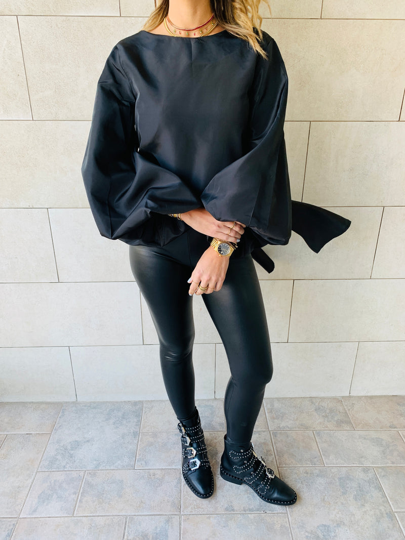 Black Bow Back Top