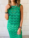 Green Backless Beach Dress