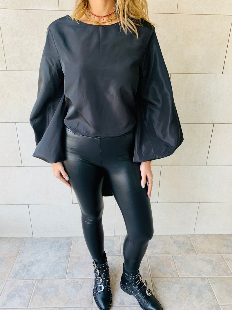 Black Bow Back Top