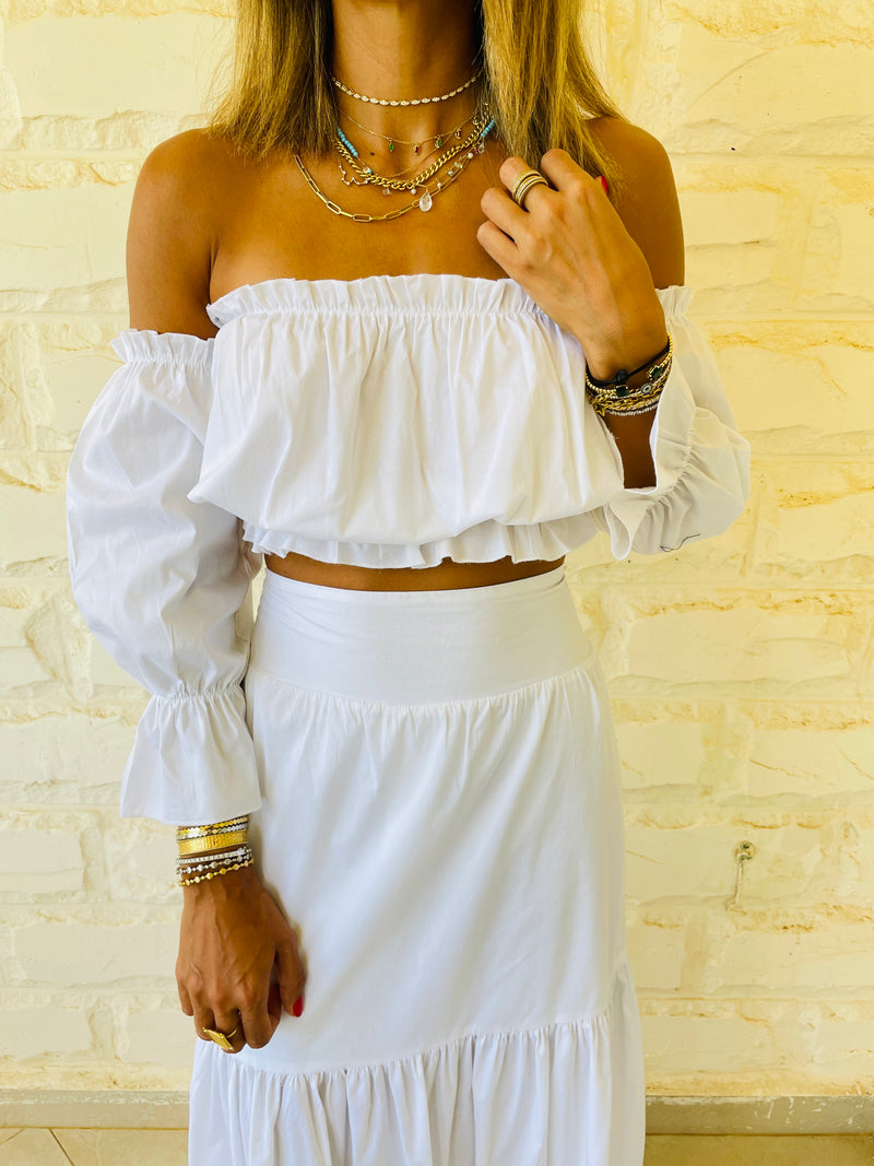 2 Piece White Poplin Set
