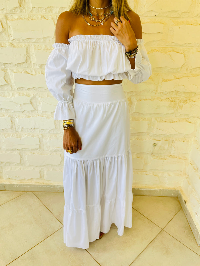 2 Piece White Poplin Set