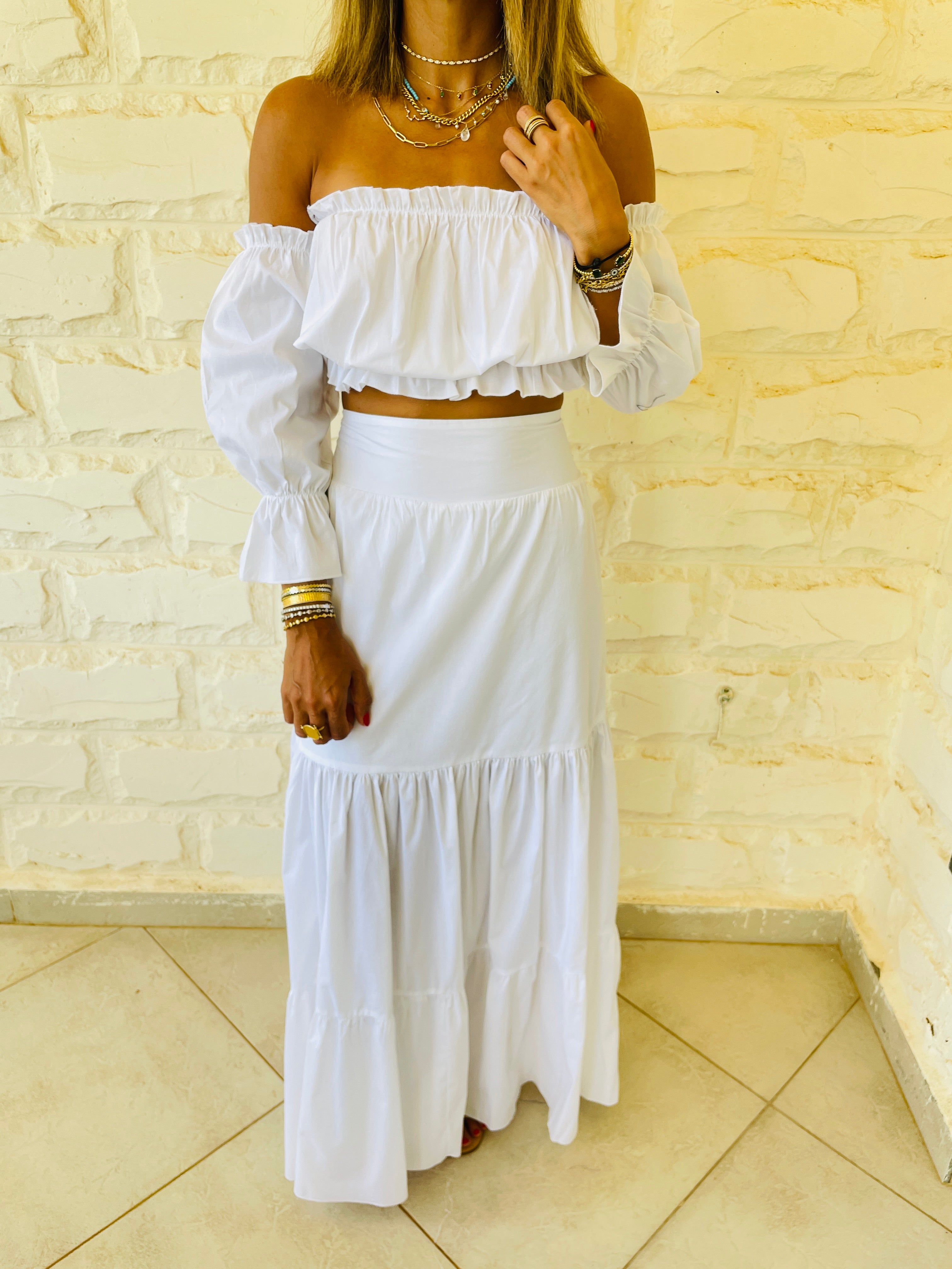 White Summer Poplin Skirt