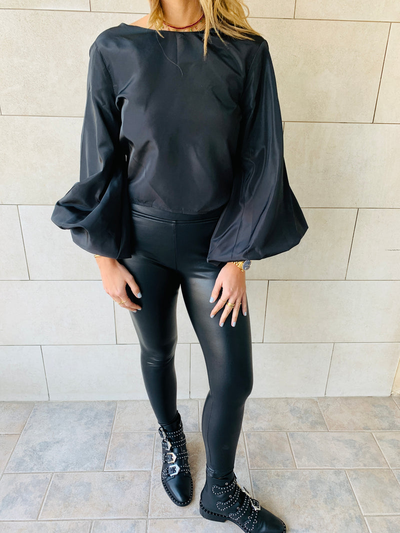 Black Bow Back Top