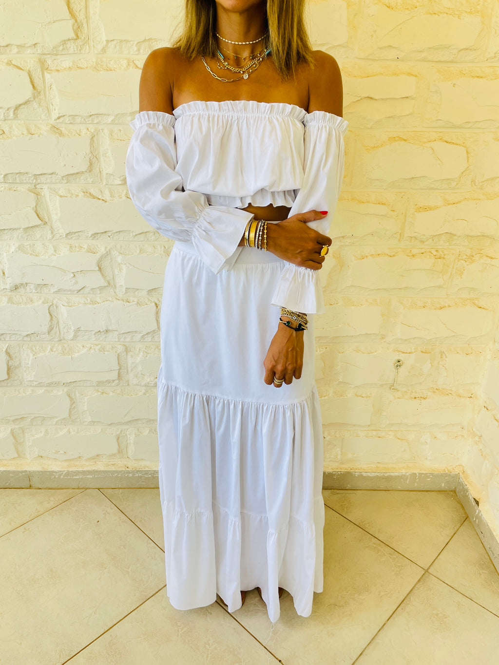 White Summer Poplin Skirt