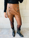 Camel Leather Shorts