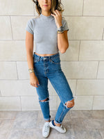 Black & White & Grey High Neck Crop Set