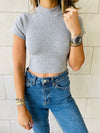 Black & White & Grey High Neck Crop Set