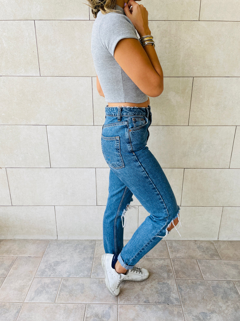 Black & White & Grey High Neck Crop Set