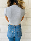 Black & White & Grey High Neck Crop Set