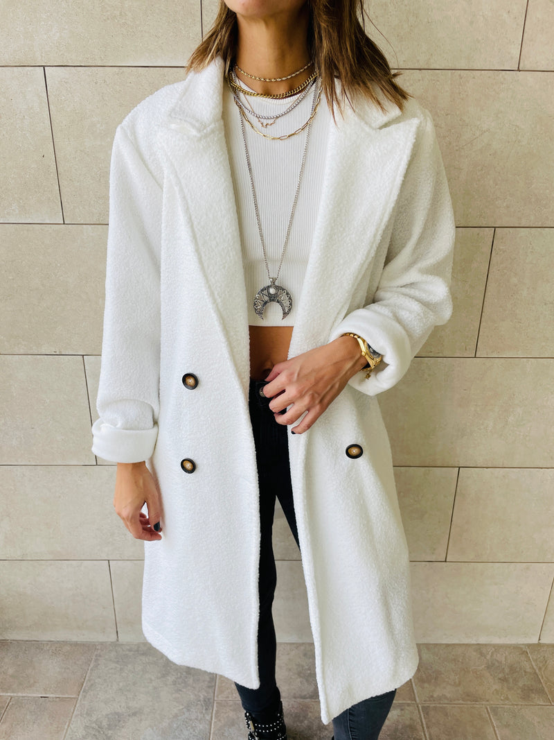 White Chilly Outside Coat