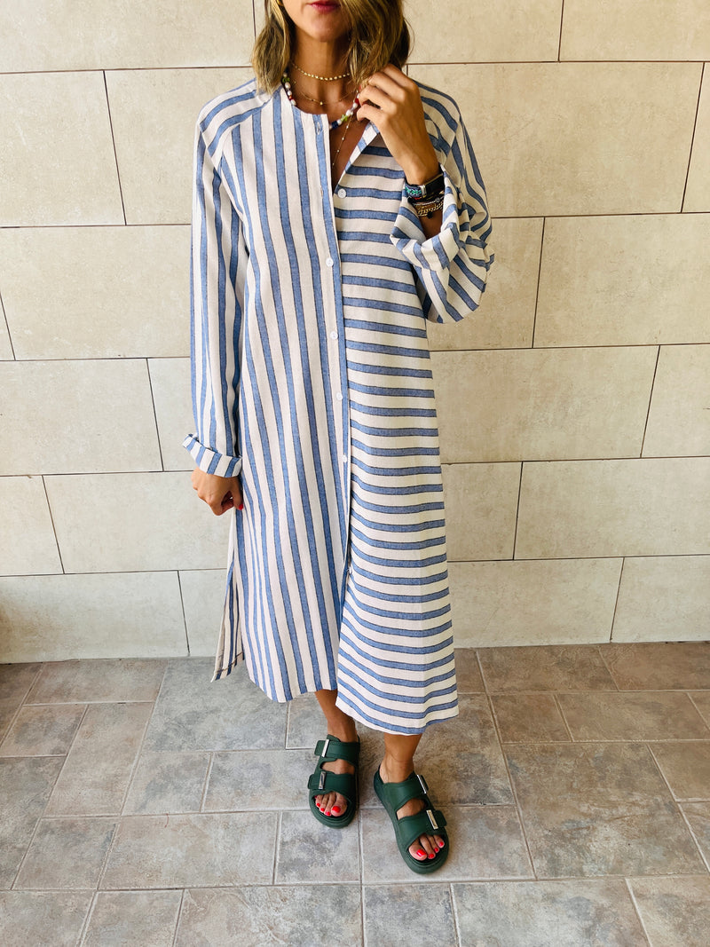 Blue Linen Tangier Dress