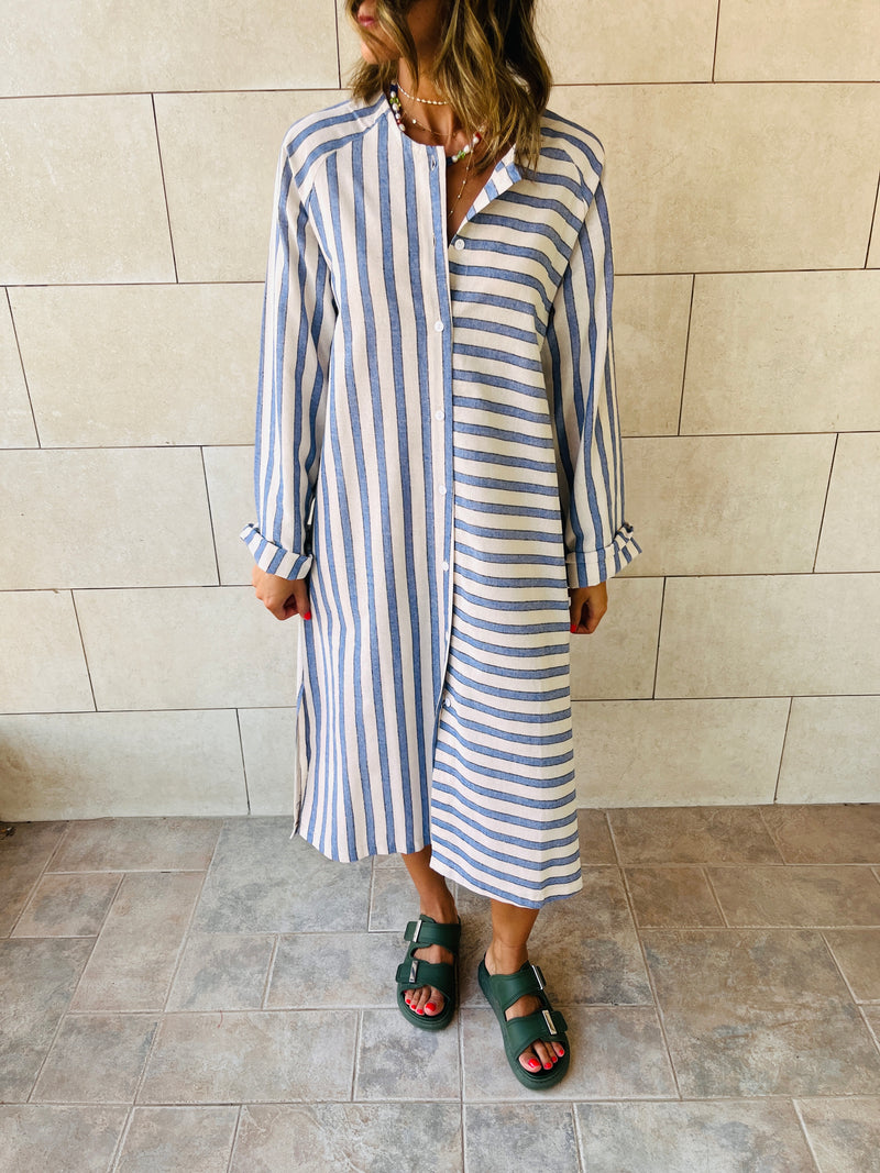 Blue Linen Tangier Dress