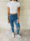 Black & White & Grey High Neck Crop Set
