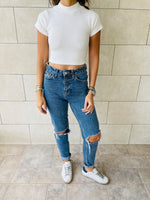 Black & White & Grey High Neck Crop Set