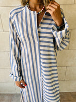Blue Linen Tangier Dress