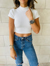 Black & White & Grey High Neck Crop Set