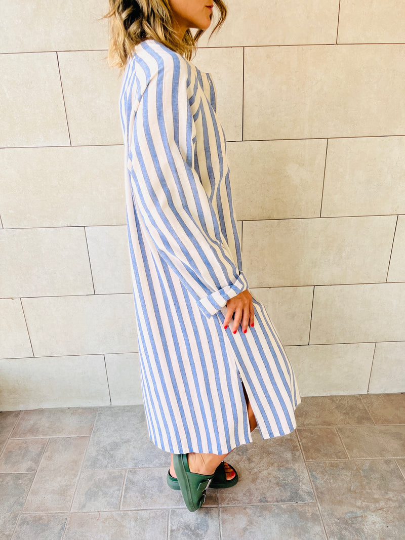 Blue Linen Tangier Dress