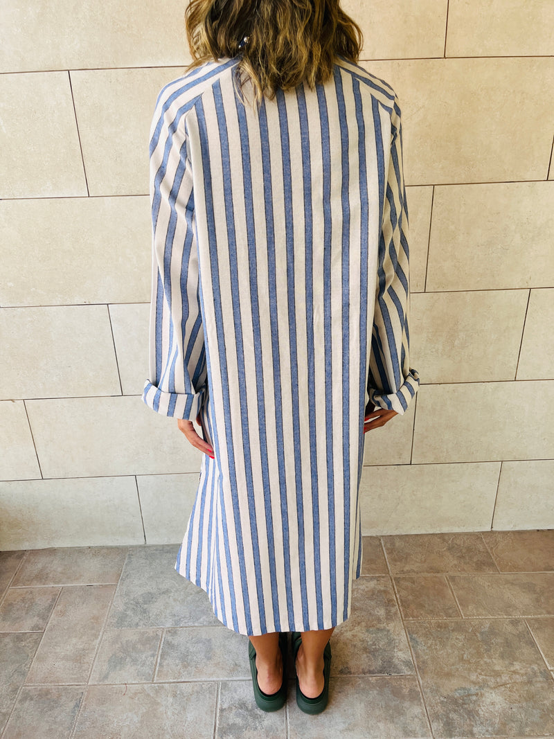 Blue Linen Tangier Dress