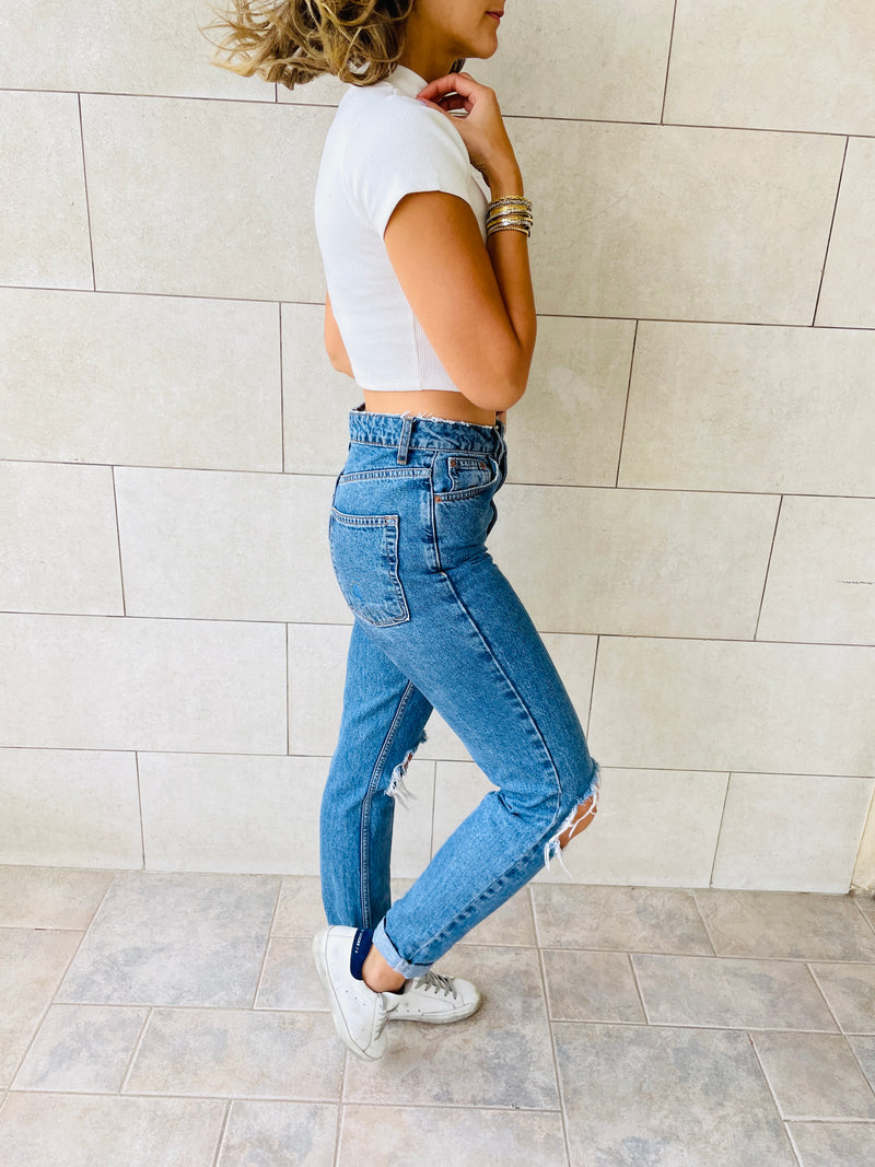 Black & White & Grey High Neck Crop Set