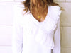 White Ruffle Detail Top