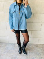 Denim Frayed Over Shirt