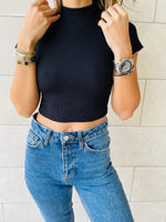 Black & White & Grey High Neck Crop Set