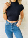 Black & White & Grey High Neck Crop Set