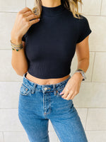 Black & White & Grey High Neck Crop Set