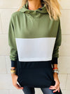 Olive Colour Block Sweatshirt